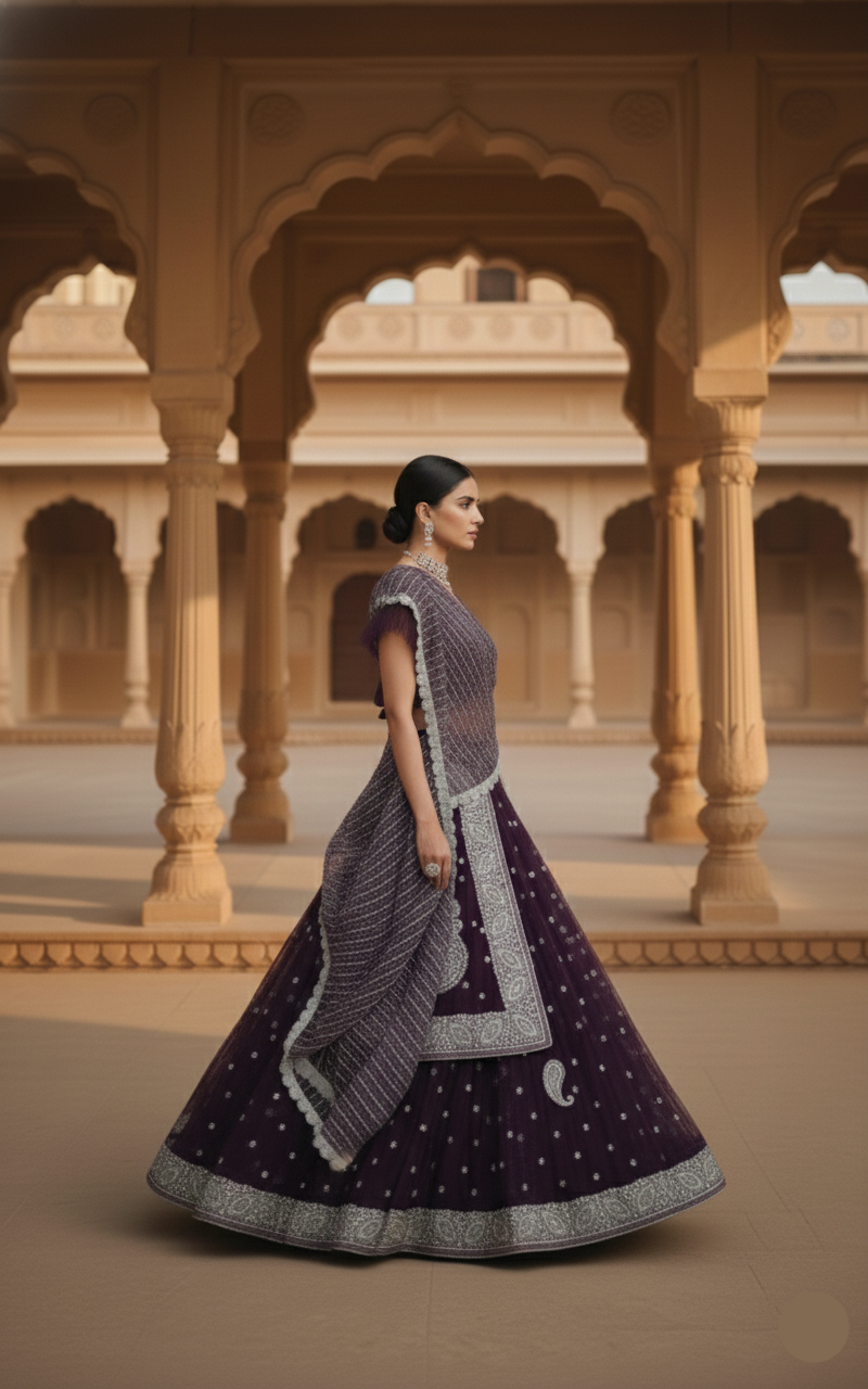 Jamun Shimmer Lehenga 💜