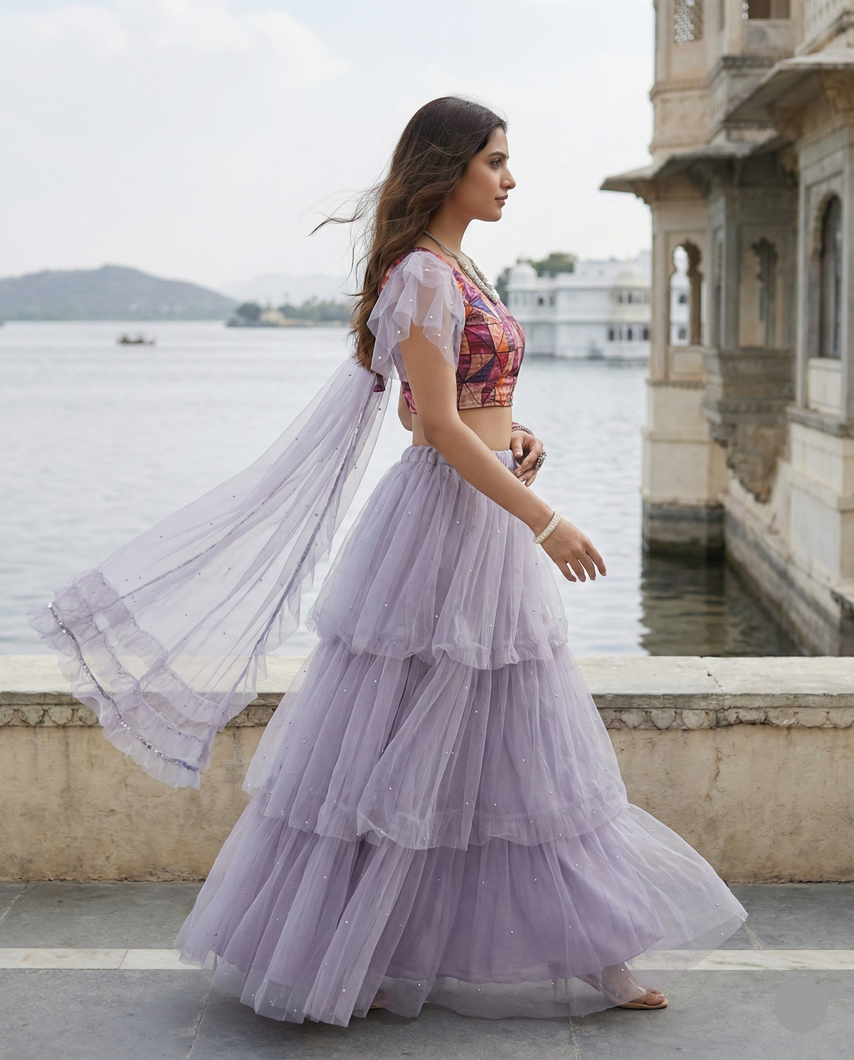 Lilac Dream Layered Lehenga