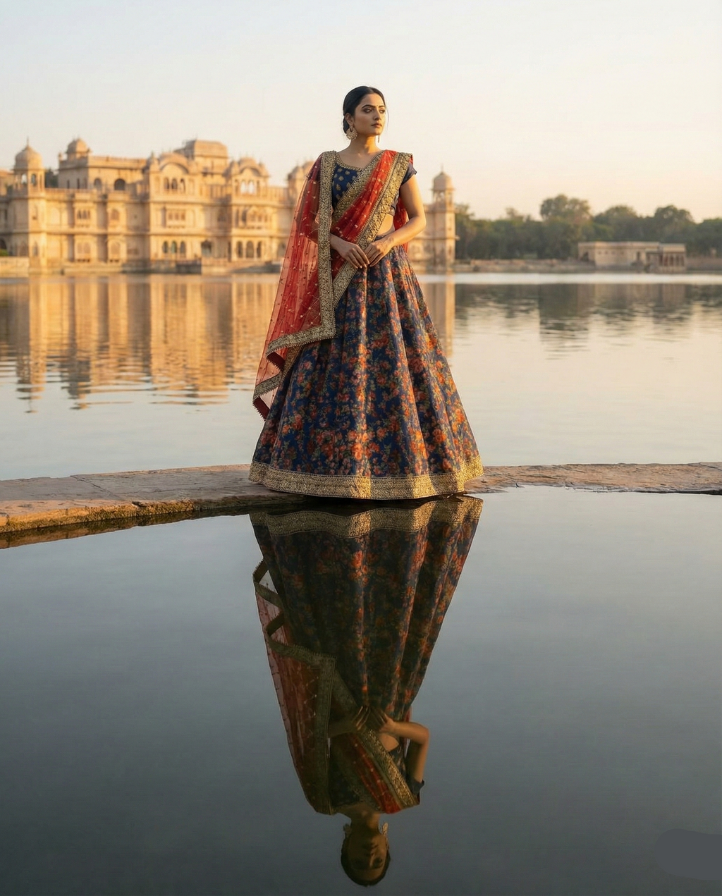 Midnight Floral Lehenga