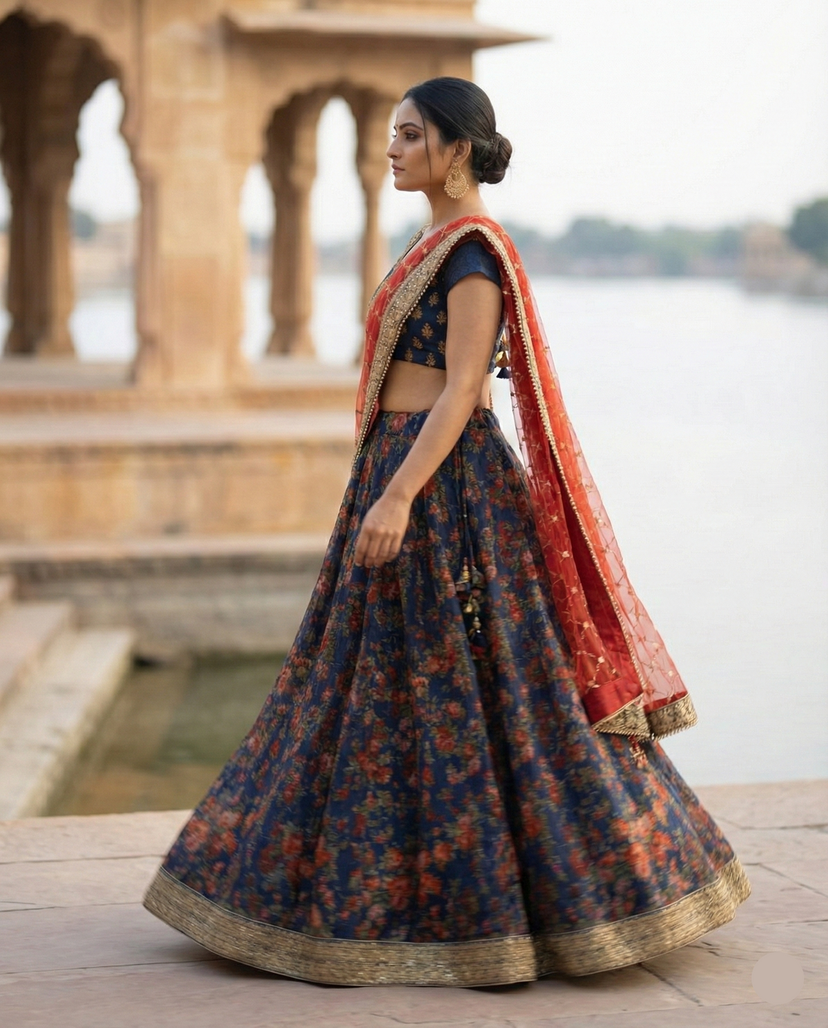 Midnight Floral Lehenga