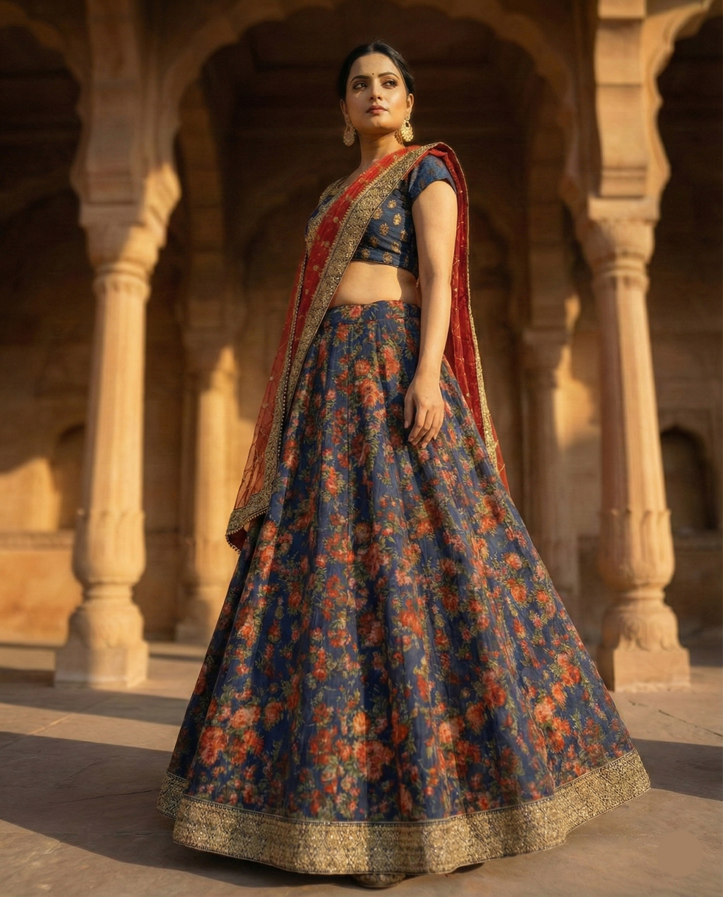 Midnight Floral Lehenga