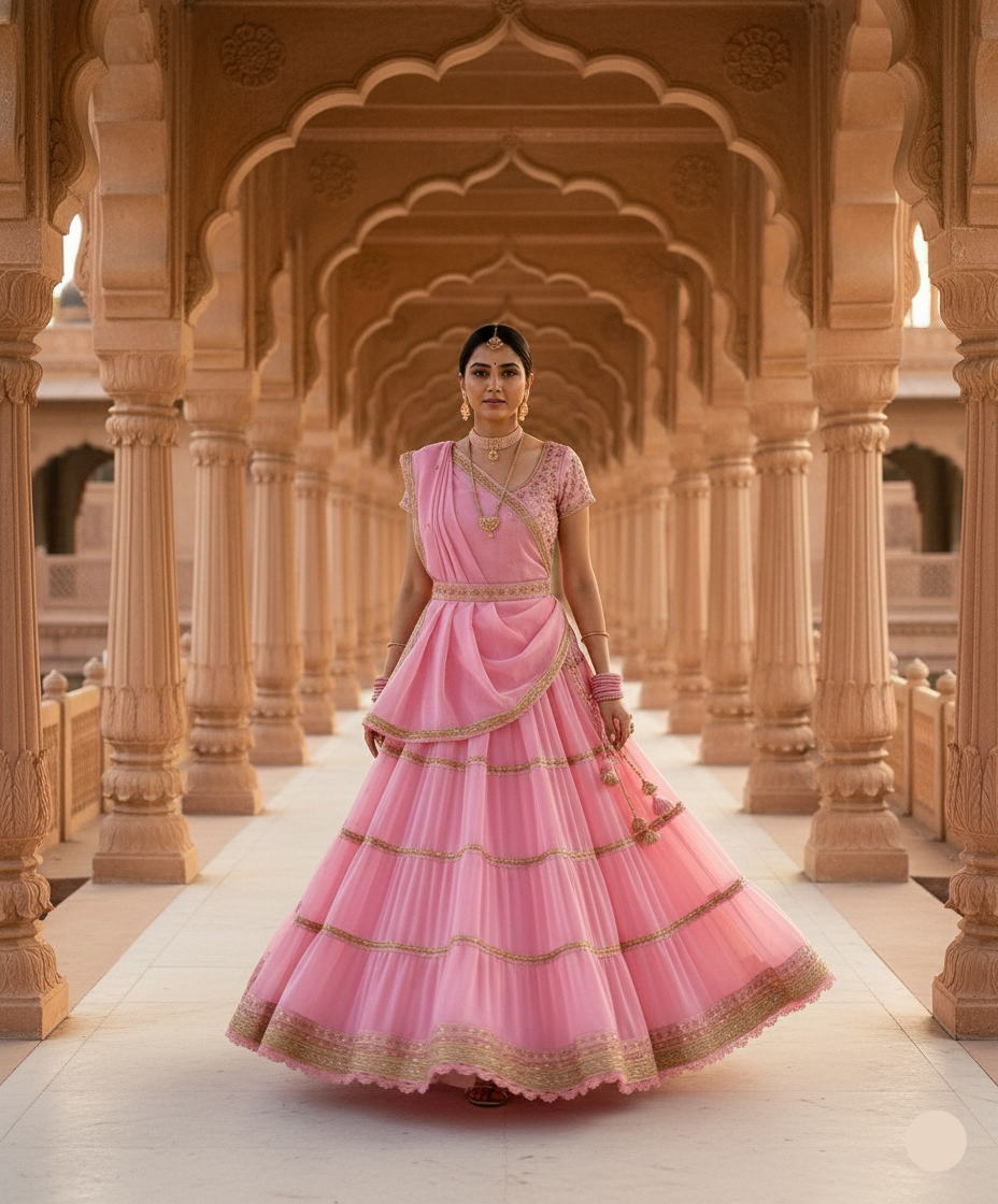 Gulabi Noor Lehenga