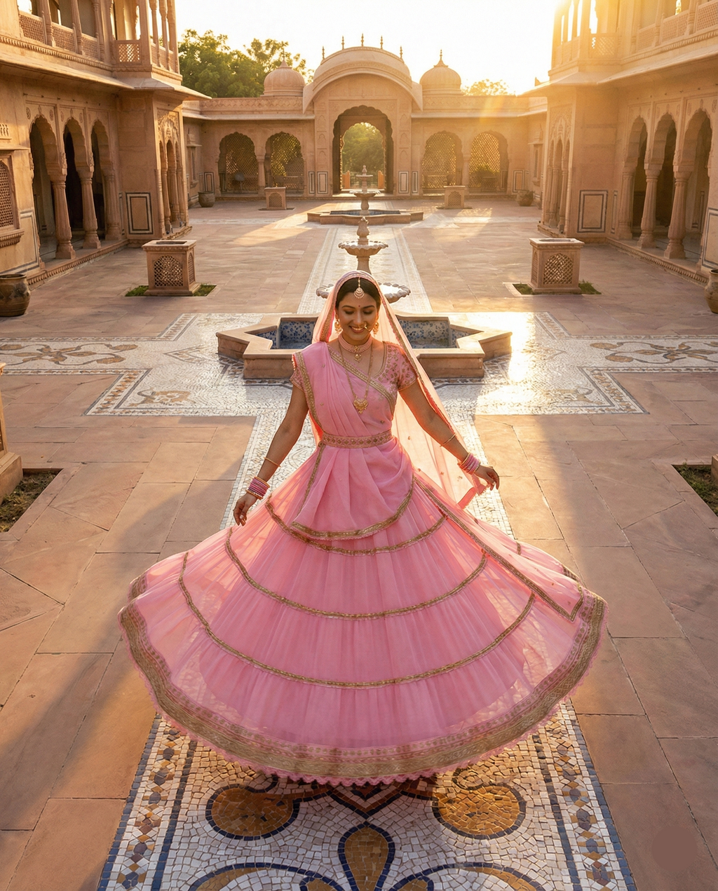 Gulabi Noor Lehenga