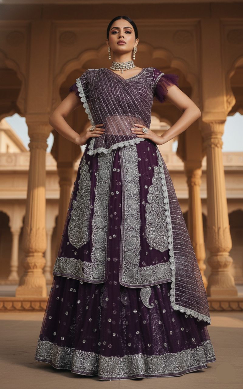 Jamun Shimmer Lehenga 💜