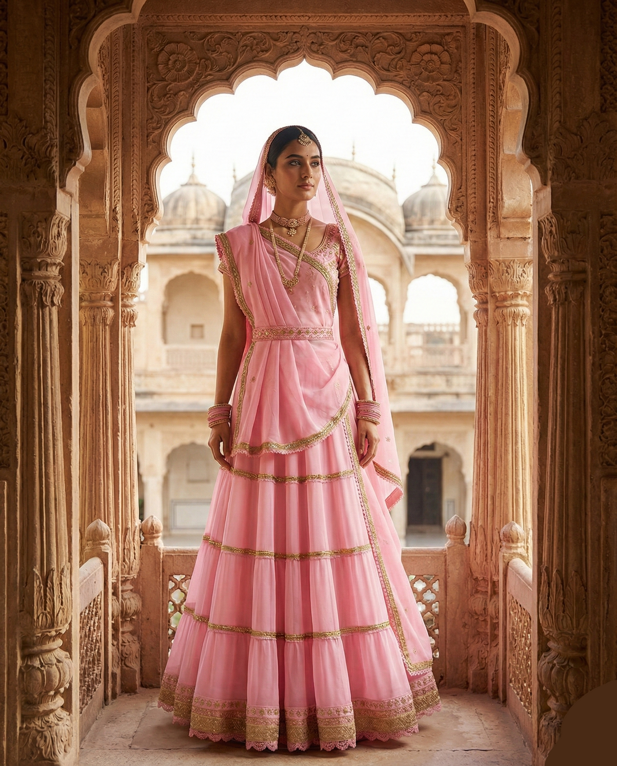 Gulabi Noor Lehenga