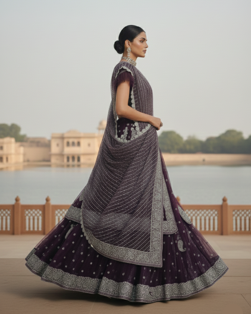 Jamun Shimmer Lehenga 💜