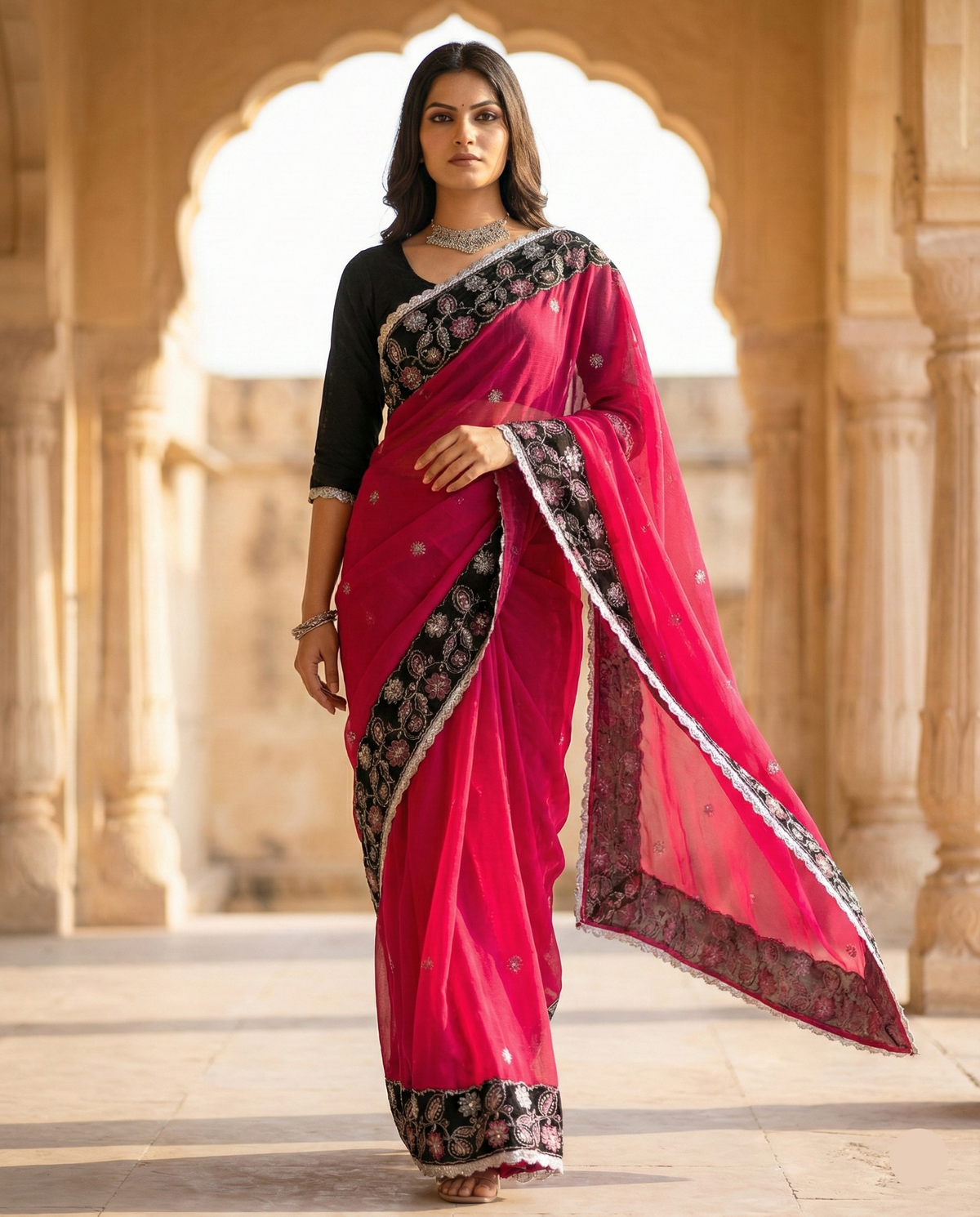 Velvet Rani Saree