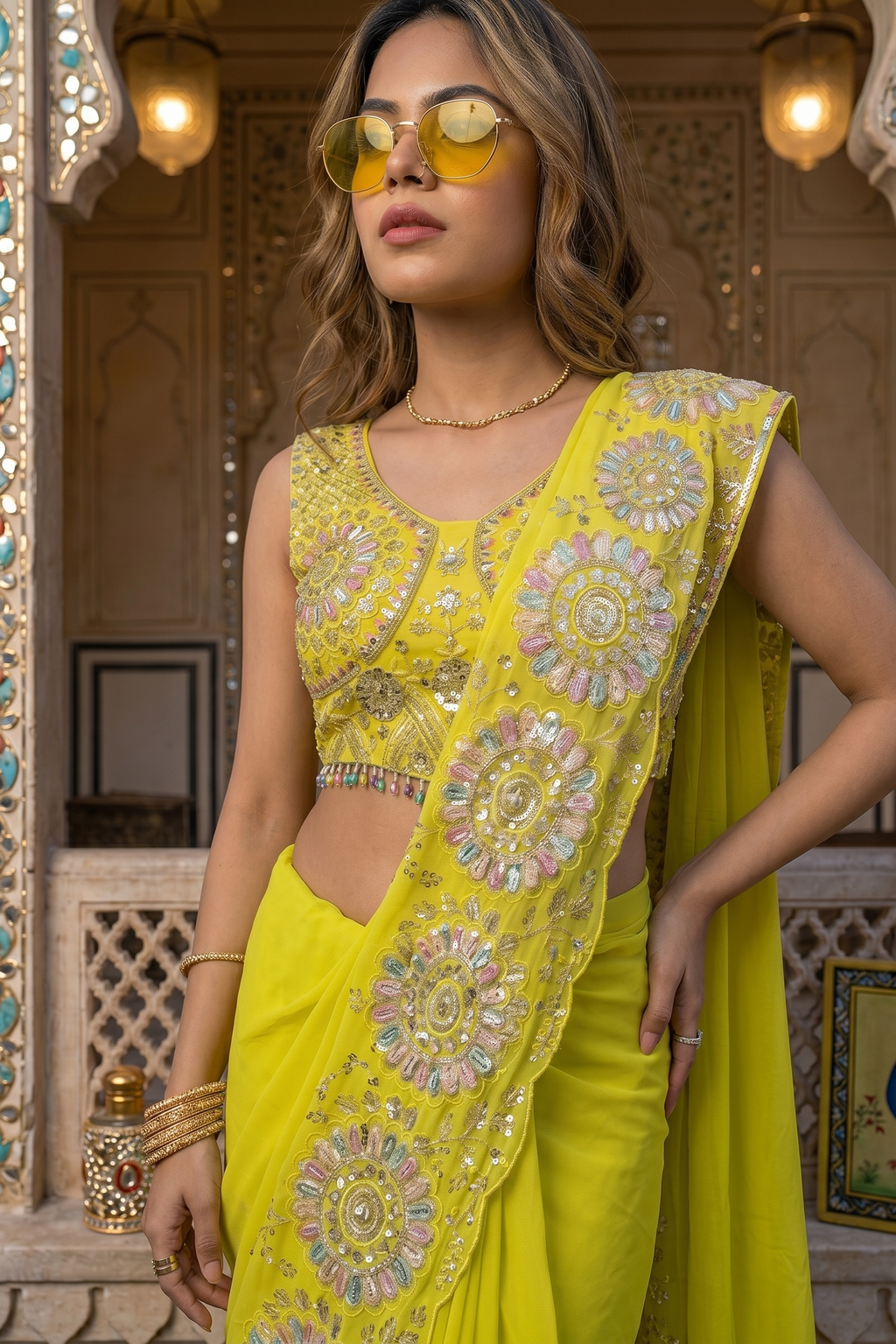 Sunlit Bloom Ready-to-Wear Saree