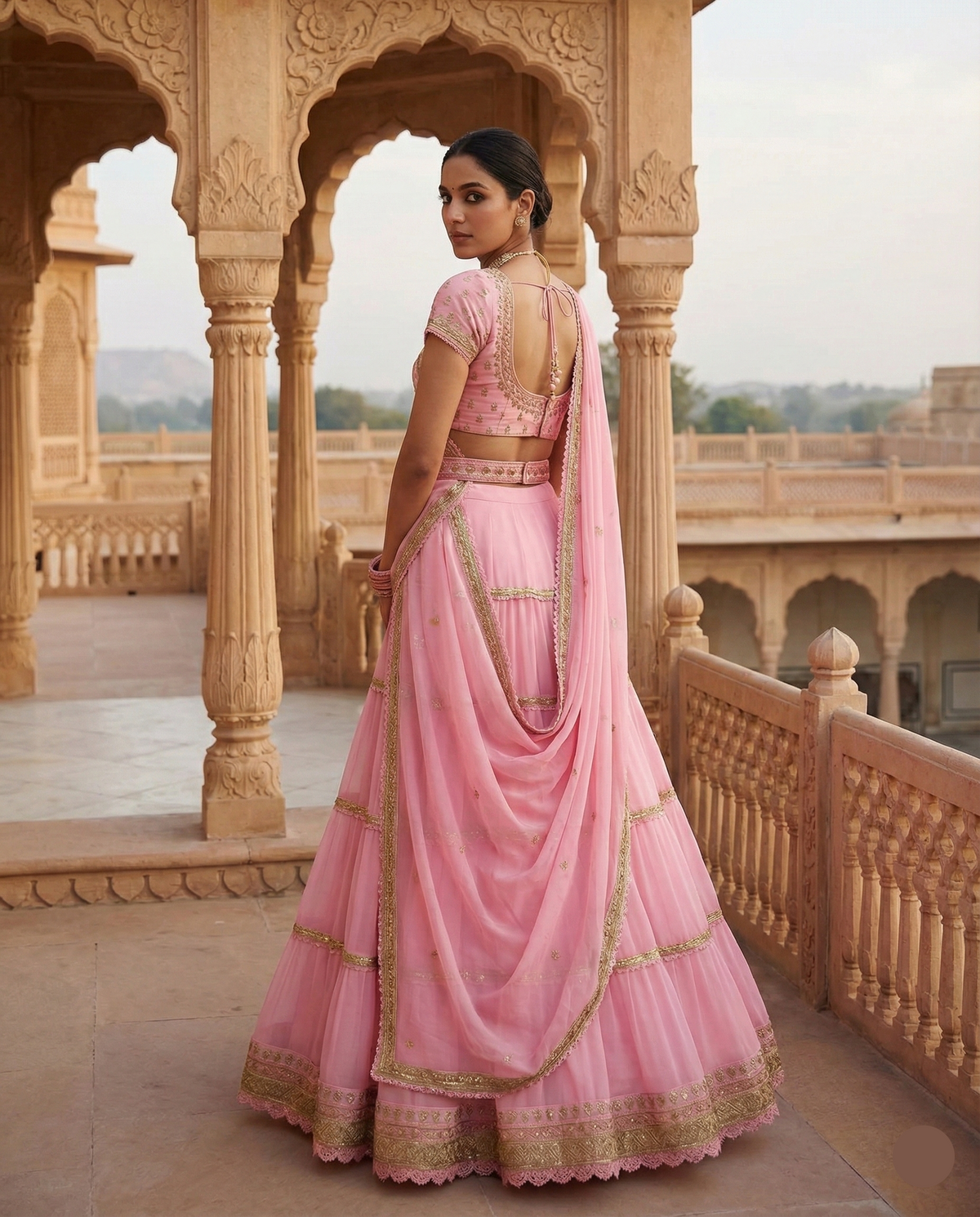 Gulabi Noor Lehenga
