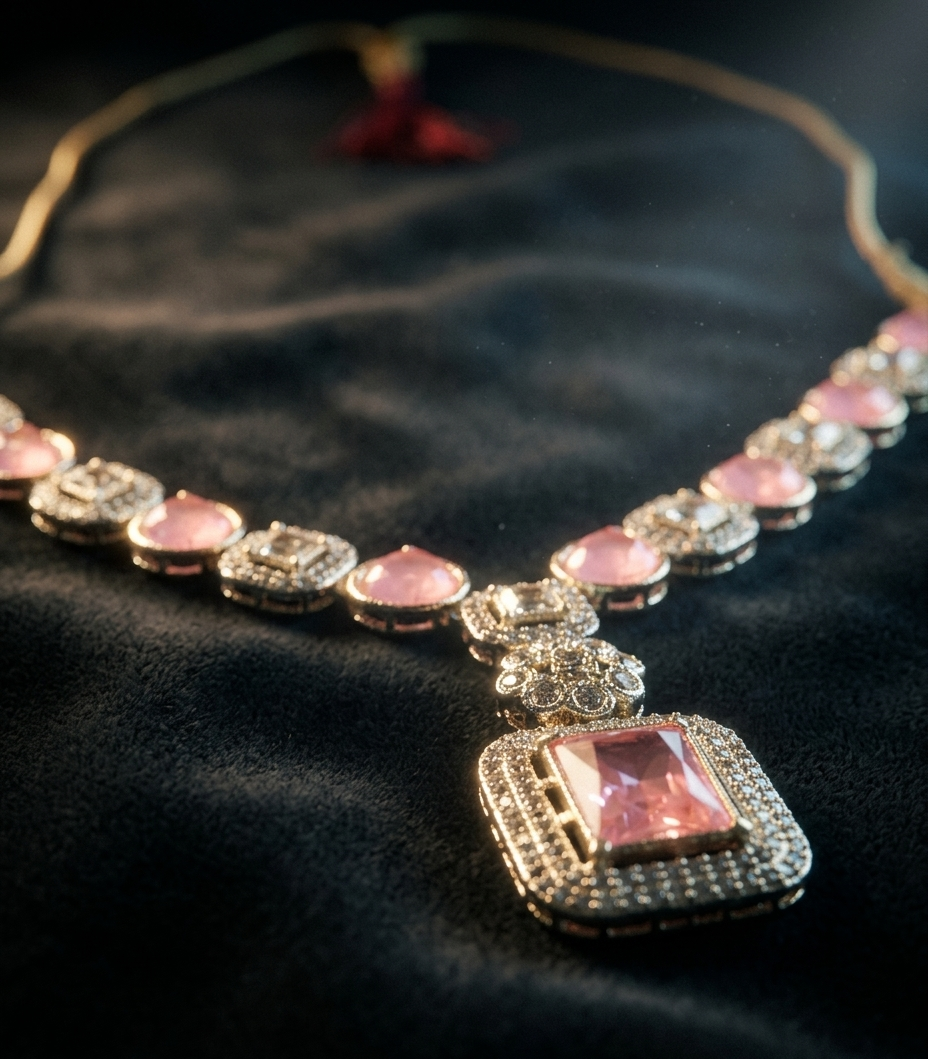 Blush Facet Necklace Set