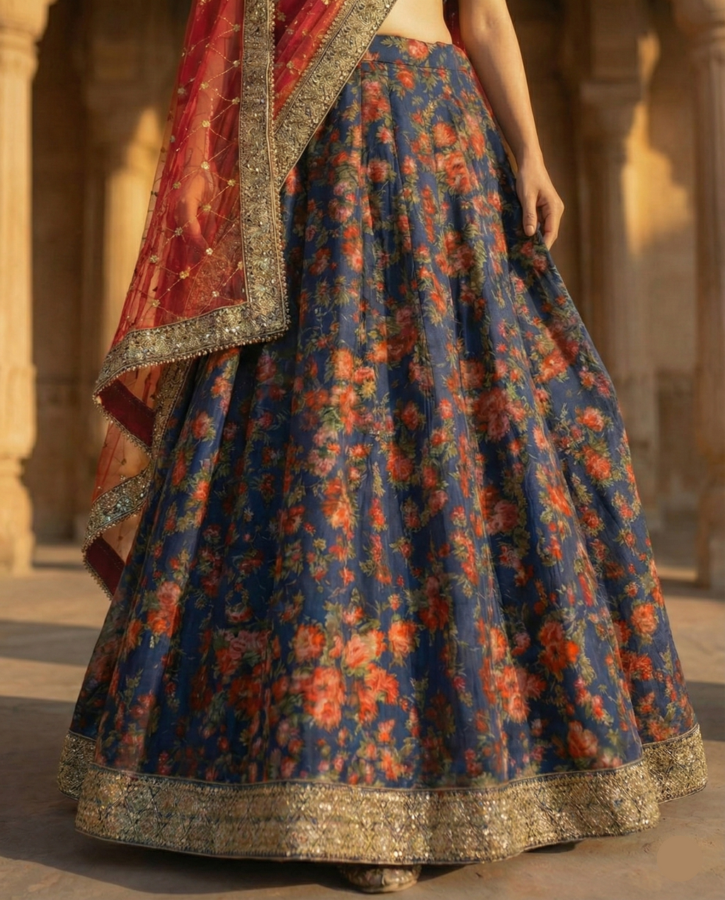 Midnight Floral Lehenga