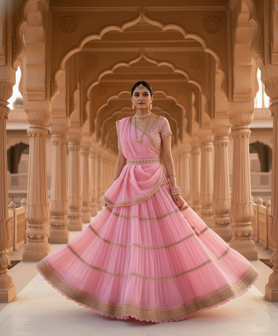 Gulabi Noor Lehenga